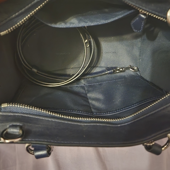 Coach Crosby w/ floral rivets Satchel Black/dk Gray GUC - Picture 9 of 16